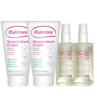 Maternea 防妊娠紋必備(2霜、2油 再送 Maternea 防妊娠紋美體霜 40ml）