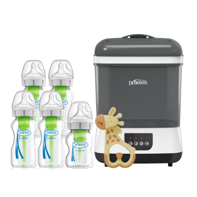Dr. Brown's 消毒烘乾機及Options+ 仿母乳排氣玻璃奶樽套裝 