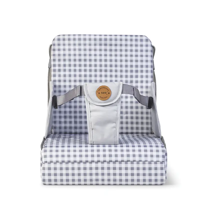 SARO BABY 便攜式餐椅 (藍格)(13795)
