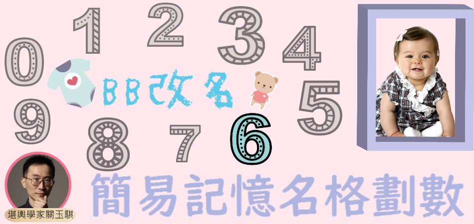 改名有法｜簡易記憶名格劃數之「6」數尾